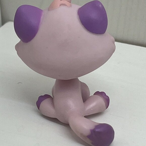 Littlest Pet Shop TABBY CAT 576 Purple Clover Eyes Hasbro 2006 LPS Pink & Purple - Picture 3 of 8